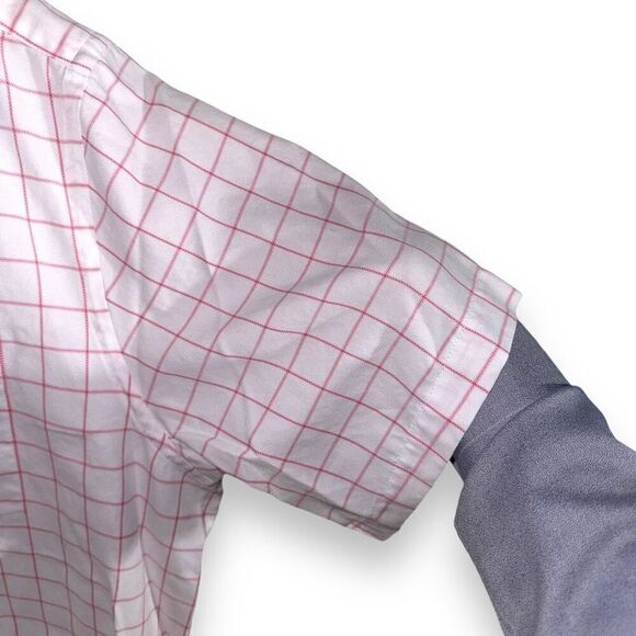 Seaward & Stearn White & Pink Check S/S Button Down Shirt XL - Picture 7 of 9